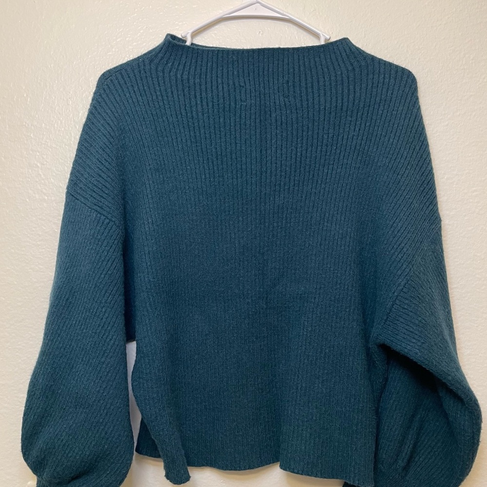 Line & Dot Women’s Deep Teal Cowl Neck Sweater Size S - Picture 4 of 11